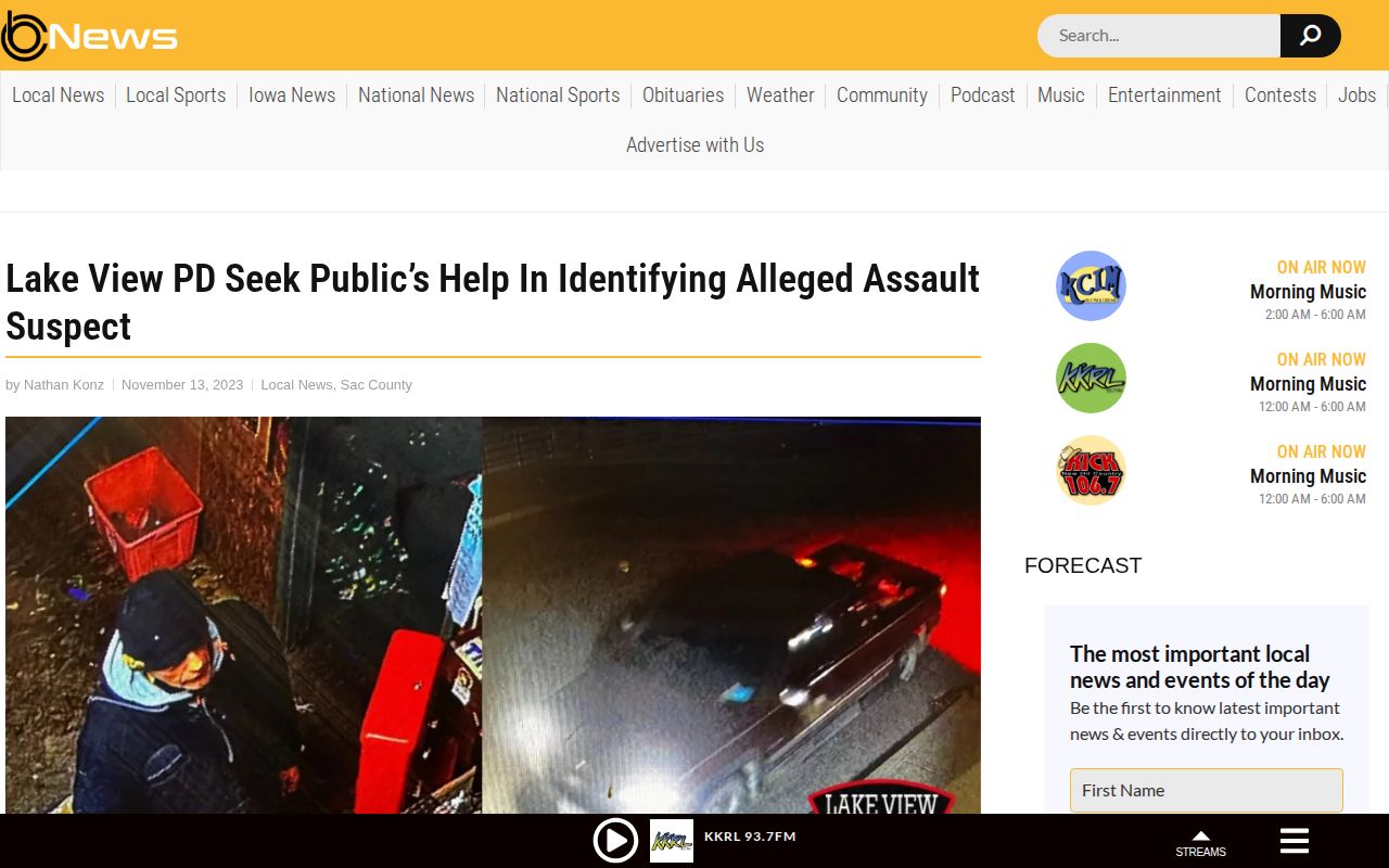 Captured KCIM report about a Lake View police identification request